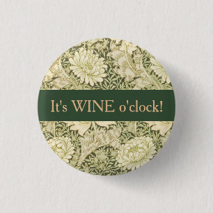 Chapa Redonda De 2,5 Cm Diseño Floral Wm. Morris Hora del Vino        