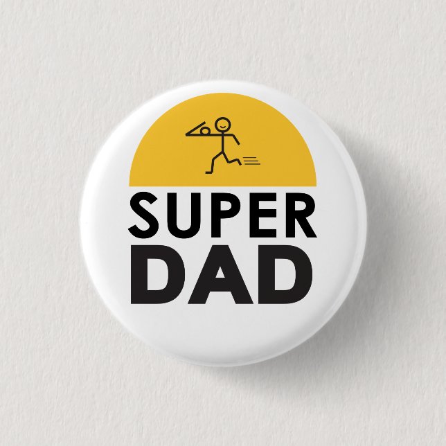 Chapa Redonda De 2,5 Cm Diseño moderno y bello "SUPER DAD" (Anverso)