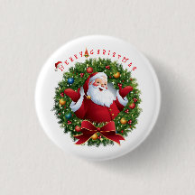 Diseño Navideño Corona de Santa Feliz Navidad
