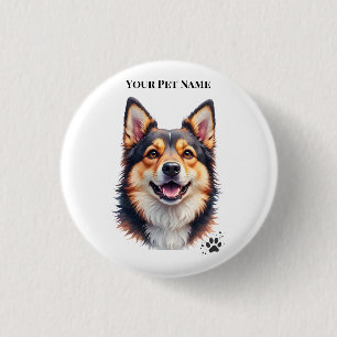 Chapa Redonda De 2,5 Cm Diseño personalizado simple y moderno con nombre y