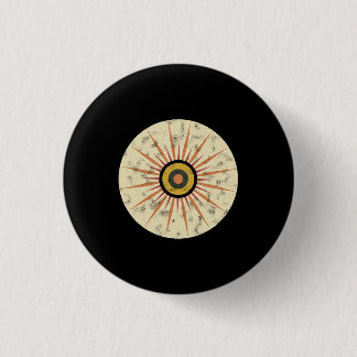 Chapa Redonda De 2,5 Cm Diseño Retro Boho de Estallido Solar
