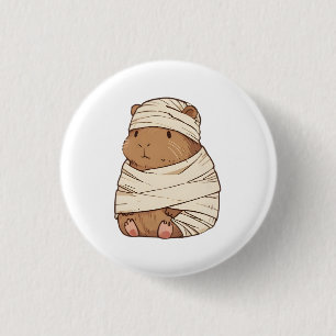 Chapa Redonda De 2,5 Cm Disfraz de momia de capybara Kawaii para Halloween