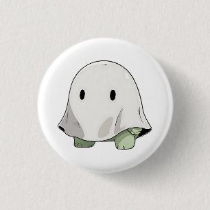 Chapa Redonda De 2,5 Cm Disfraz de Tortuga Fantasma Kawaii de Halloween