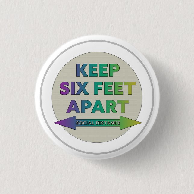 Chapa Redonda De 2,5 Cm Distancia social (Anverso)