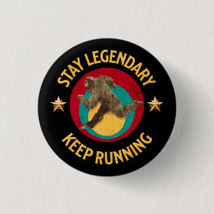 Chapa Redonda De 2,5 Cm Divertida Motivación para Correr de Bigfoot