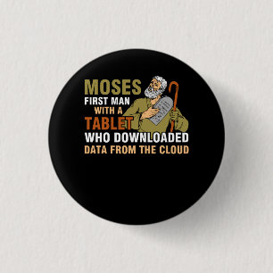 Chapa Redonda De 2,5 Cm Divertida Pascua Judía Moses Tablet Data Comp