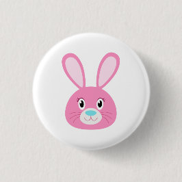 Chapa Redonda De 2,5 Cm Divertido Bunny Pink