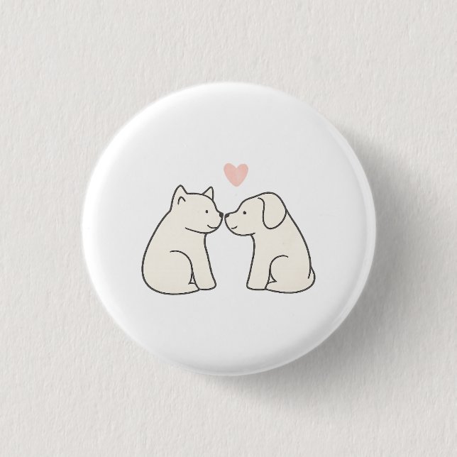 Chapa Redonda De 2,5 Cm Dog Love (Anverso)