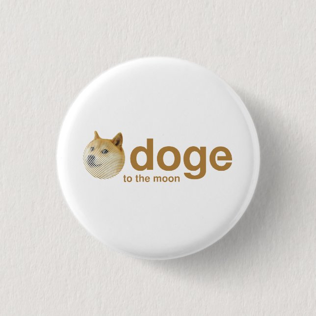Chapa Redonda De 2,5 Cm doge, coin, doge coin, dogecoin (Anverso)