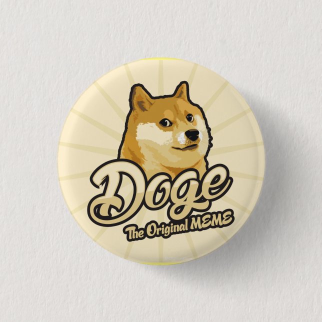 Chapa Redonda De 2,5 Cm Dogecoin Pin Badge (Anverso)