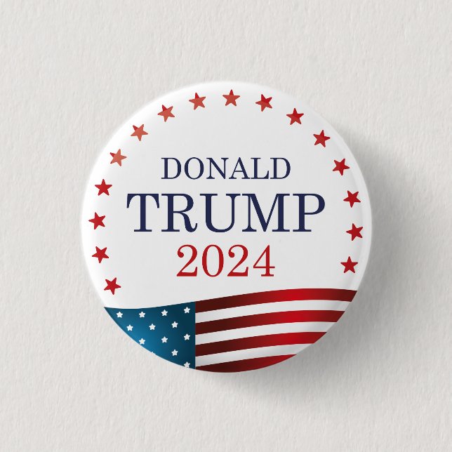 Chapa Redonda De 2,5 Cm Donald Trump 2024 (Anverso)