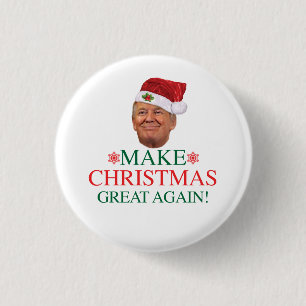 Chapa Redonda De 2,5 Cm Donald Trump - haga el navidad grande otra vez