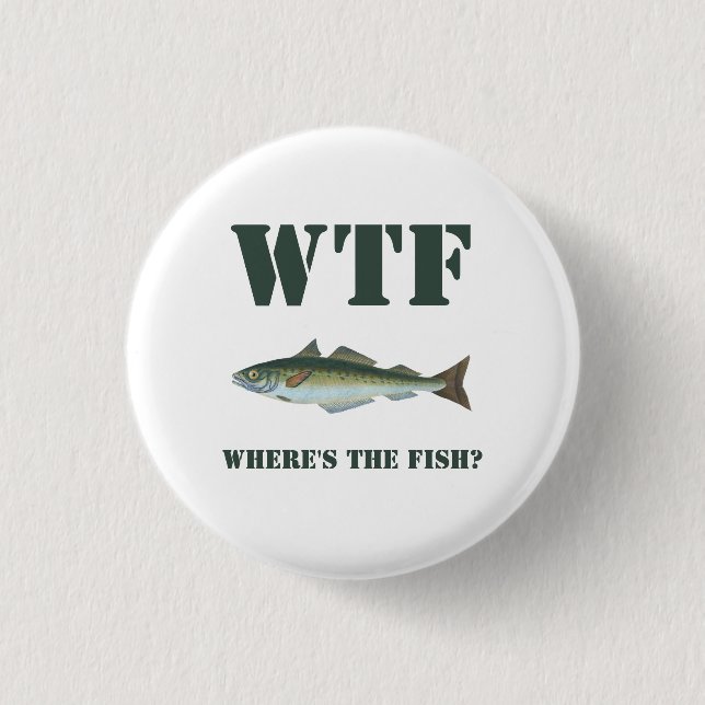 Chapa Redonda De 2,5 Cm ¿Dónde está el pez? (Anverso)