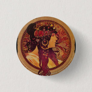 Chapa Redonda De 2,5 Cm Donna Orechini con el pelo rojo