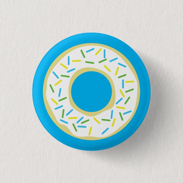 Chapa Redonda De 2,5 Cm Donut Kid's Birthday Party Doughnut (Anverso)
