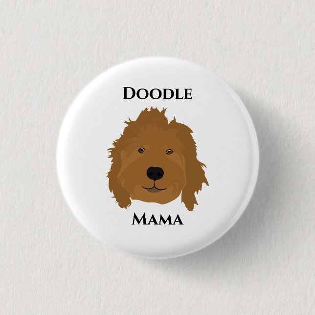 Chapa Redonda De 2,5 Cm Doodle Mama Goldendoodle (Anverso)