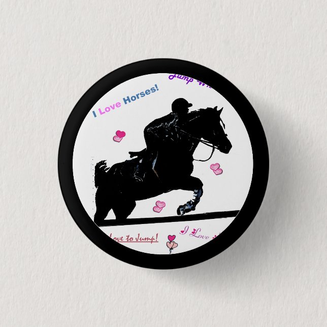 Chapa Redonda De 2,5 Cm Doodles del caballo (Anverso)