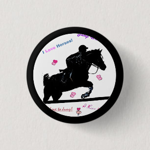 Chapa Redonda De 2,5 Cm Doodles del caballo