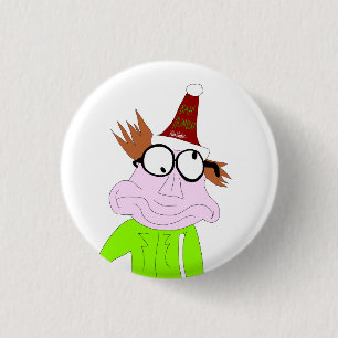 Chapa Redonda De 2,5 Cm Dr. LeBrick Bah Humbug navidad