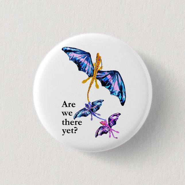 Chapa Redonda De 2,5 Cm Dragón con dos niños (Anverso)