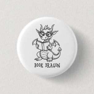 Chapa Redonda De 2,5 Cm Dragón de libro