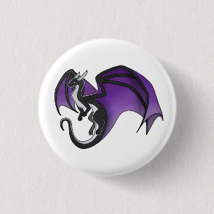 Chapa Redonda De 2,5 Cm Dragón del orgullo asexual simple