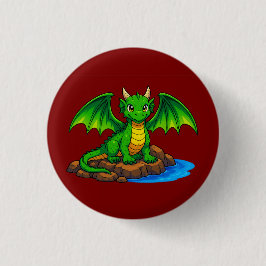 Chapa Redonda De 2,5 Cm Dragón medieval mágico