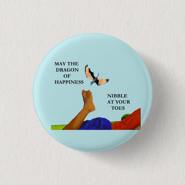 Chapa Redonda De 2,5 Cm Dragón y dedos del pie (Anverso)