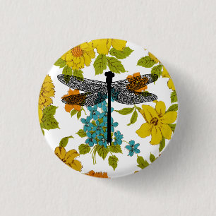 Chapa Redonda De 2,5 Cm dragonfly Bug Naturaleza de los insectos Arte de s