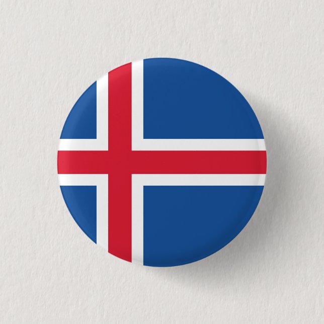 Chapa Redonda De 2,5 Cm Drapeau Islande (Anverso)
