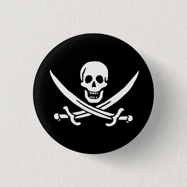 Chapa Redonda De 2,5 Cm Drapeau Pirate Jolly Roger (Anverso)