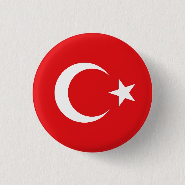 Chapa Redonda De 2,5 Cm Drapeau Turquie (Anverso)