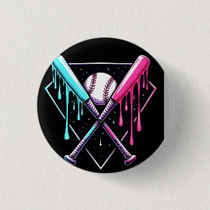 Chapa Redonda De 2,5 Cm Drin Bat Bat Magic - Neon Splash Home Plate
