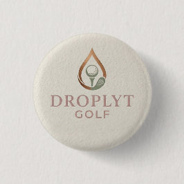 Chapa Redonda De 2,5 Cm Droplyt Golf Signature Button (Pink Logo)