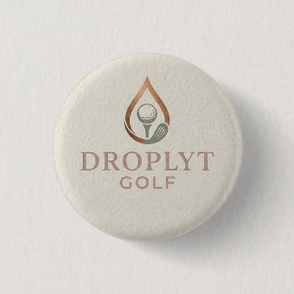 Chapa Redonda De 2,5 Cm Droplyt Golf Signature Button (Pink Logo)