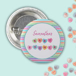 Chapa Redonda De 2,5 Cm Ducha de bebé con caramelos de corazón<br><div class="desc">Ilustracion de corazones dulces,  una pequeña colección de duchas de bebé</div>