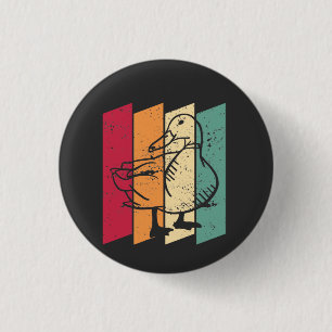 Chapa Redonda De 2,5 Cm Duck Retro