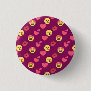 Chapa Redonda De 2,5 Cm dulce dulce Emoji rosa dulce amor Corazones Kiss p