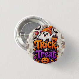 Chapa Redonda De 2,5 Cm Dulce Fantasma de Halloween para Truco o Trato en 