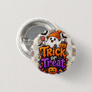 Chapa Redonda De 2,5 Cm Dulce Fantasma de Halloween para Truco o Trato en