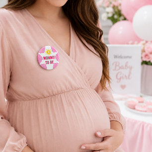 Chapa Redonda De 2,5 Cm Dulce Nube de Acuarela Rosa para Baby Shower de Ma