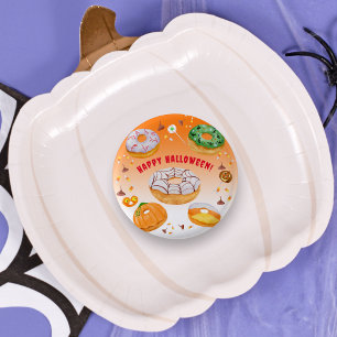 Chapa Redonda De 2,5 Cm Dulces de Halloween Donut-liciosos acuarela 
