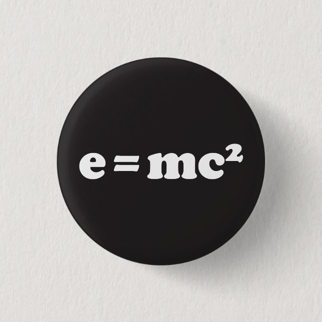 Chapa Redonda De 2,5 Cm e = mc2 (Anverso)