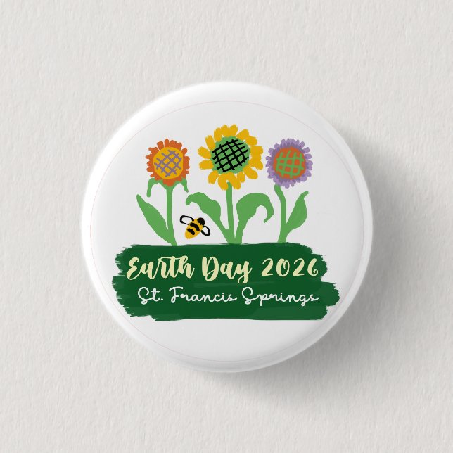 Chapa Redonda De 2,5 Cm Earth Day 2026 (Anverso)