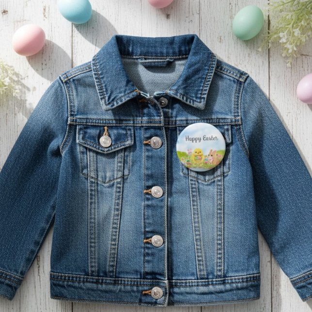 Chapa Redonda De 2,5 Cm  Easter Egg Brunch Chick Easter Bunny Party (Subido por el creador)