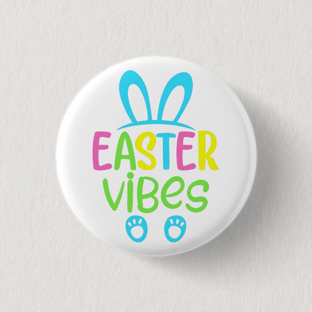 Chapa Redonda De 2,5 Cm Easter Vibes Pastel (Anverso)