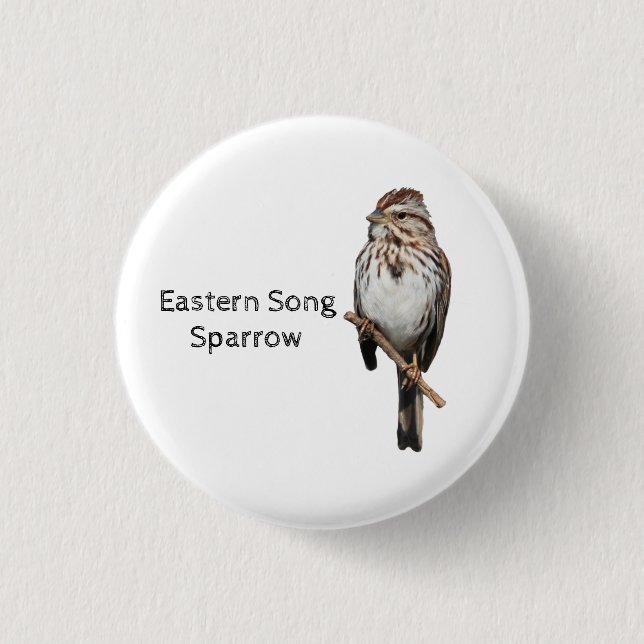 Chapa Redonda De 2,5 Cm Eastern Song Sparrow (Anverso)