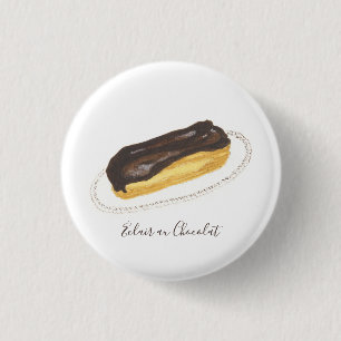 Chapa Redonda De 2,5 Cm Éclair au Chocolat acuarela