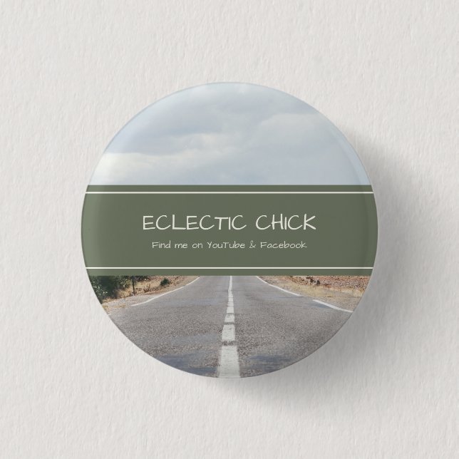 Chapa Redonda De 2,5 Cm Ecléctic Chick YouTube y Facebook (Anverso)