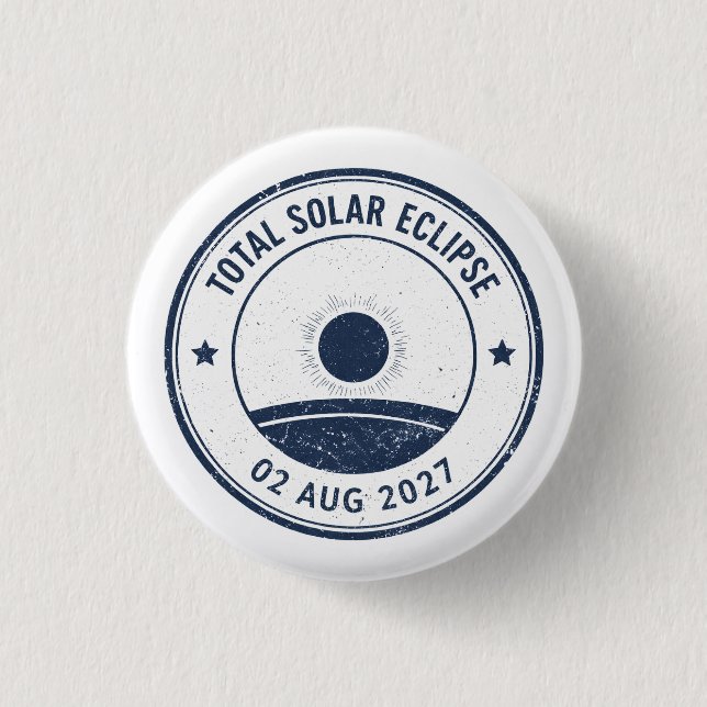 Chapa Redonda De 2,5 Cm Eclipse Solar del 2 de agosto de 2027 (Anverso)